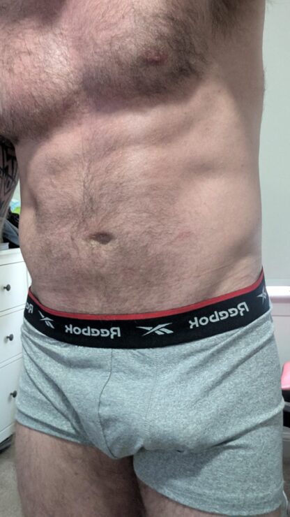 Johnnys sweaty undies' Light Grey/Black Reebok Boxers - Image 2