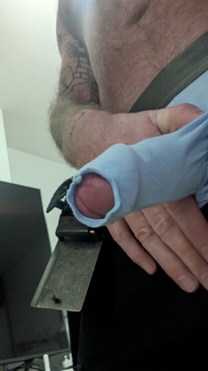 Johnnys sweaty undies' light blue boxers