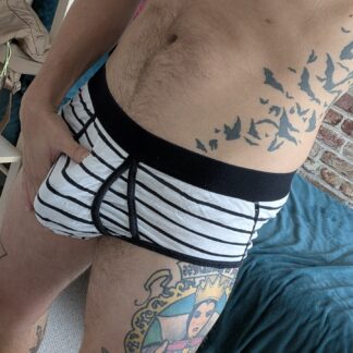LoadedKinkyOtter's Black and white very worn shorts. Used.