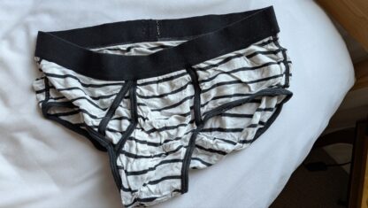 LoadedKinkyOtter's Black and white very worn shorts. Used. - Image 5